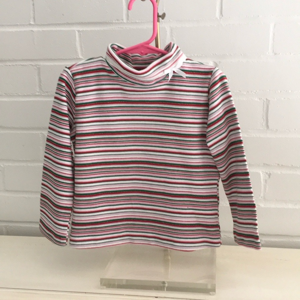 Classic Old Style Festive Christmas Holiday Stripe Turtleneck Size 4